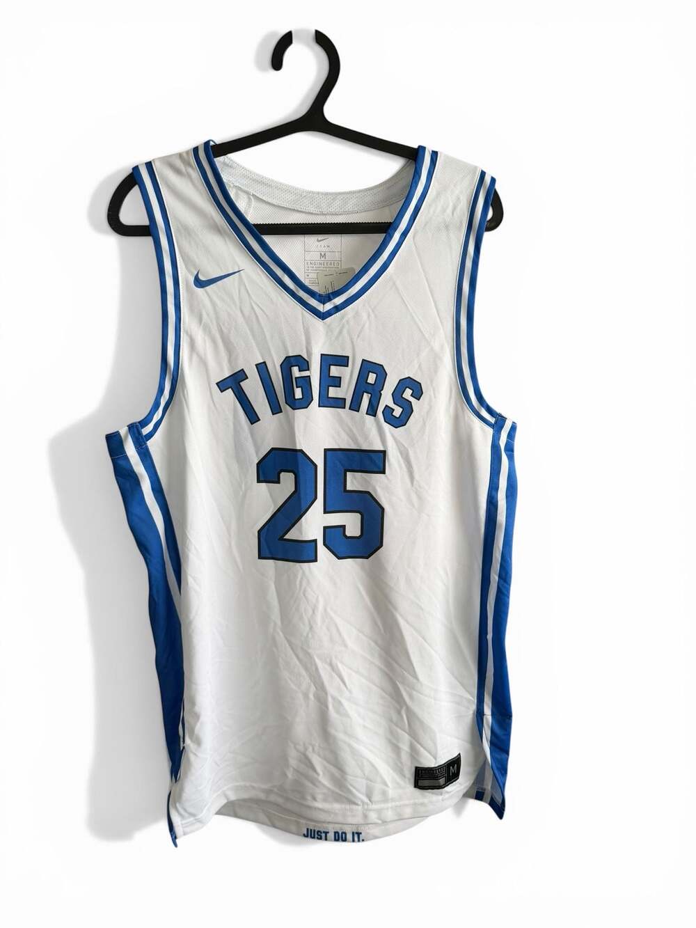 Nike Memphis Tigers Men's #25 Basketball Jersey White Blue Medium